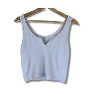 Lululemon Notched-Neck Womens Tank Top Workout Yoga Cropped White